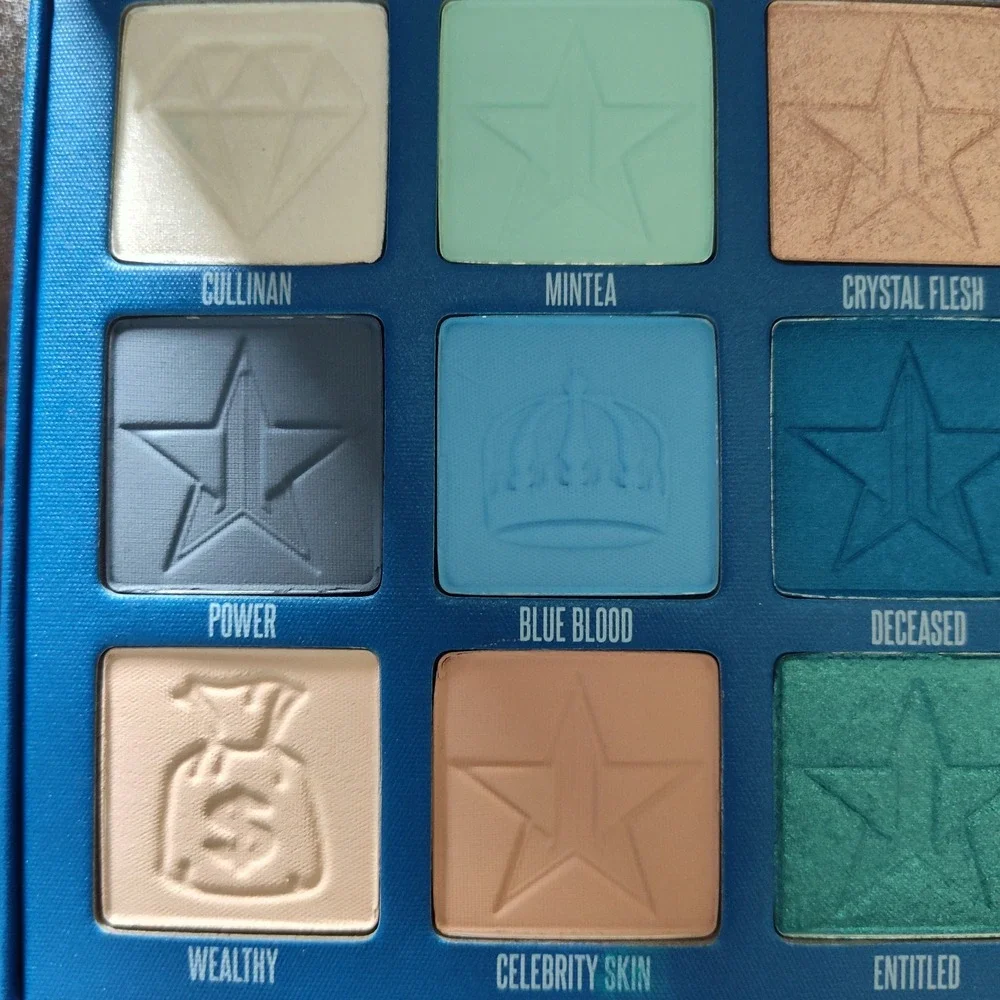Blue Blood Jeffree Star eyeshadow palette shimmer matte glitter YouTube 18 color